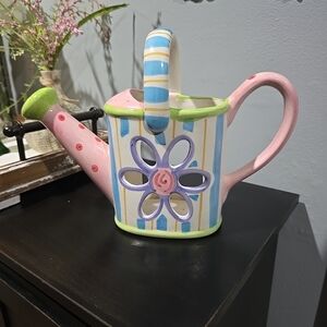 Watering can ceramic candle holder